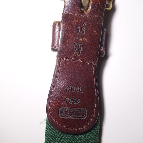 Vintage Coach Wool & Leather Stripe Belt, Size 38/95 - Picture 15 of 16